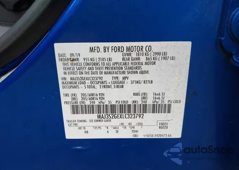 2020 Ford Ecosport Se from USA, damaged, VIN MAJ3S2GEXLC323792